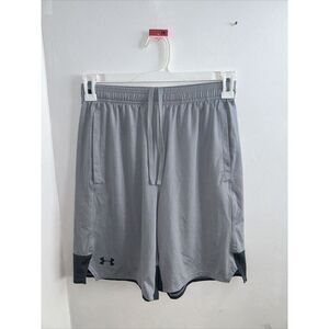 UNDER ARMOUR Men's Light Gray Heatgear Loose Elastic Waist Active Shorts SZ M